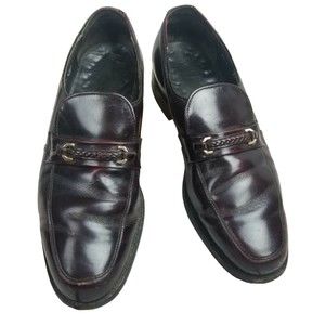 OSullivan Mens Dress Shoes Size 8.5 Slip On Loafers Burgundy Leather Braid Apron